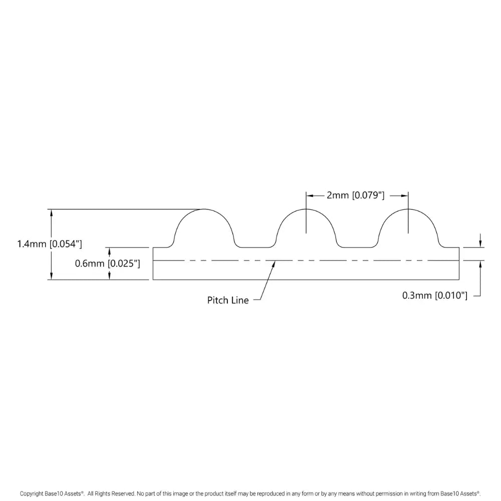 ServoCity 2mm Pitch GT2 Timing Belt (6mm Width, 232mm Pitch Length, 116 Tooth)