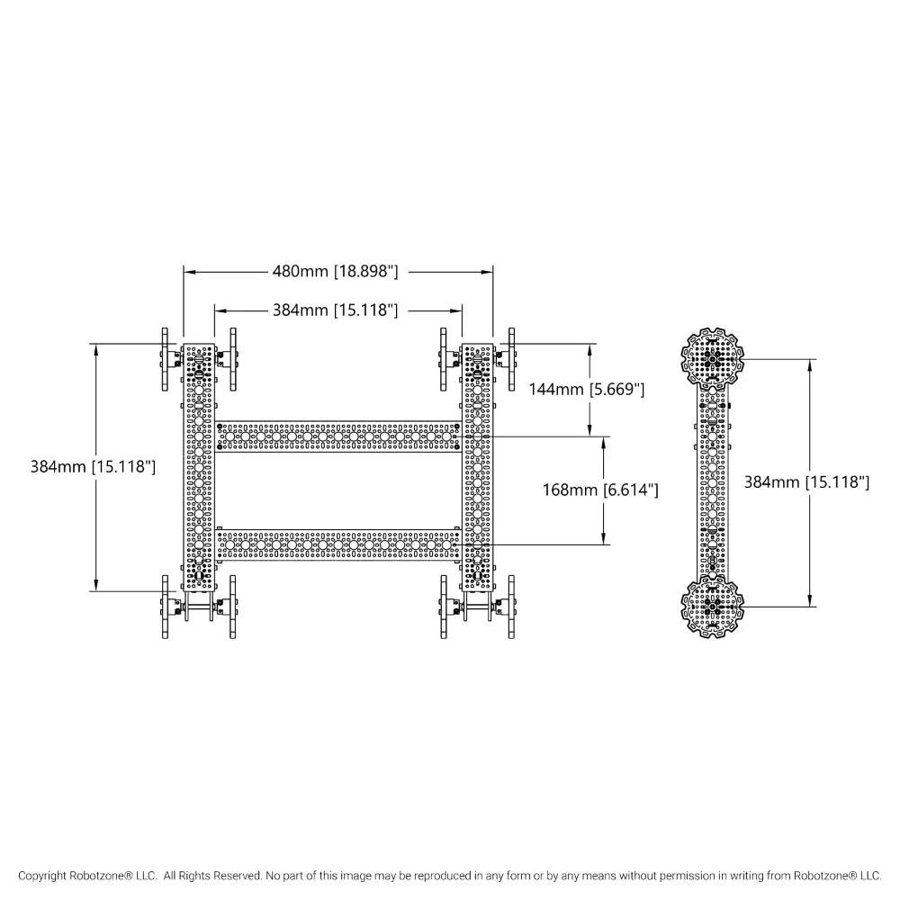 ServoCity Bravo Bare-Bones Chassis Kit (No Tread, No Motors, no Controller, no Battery)