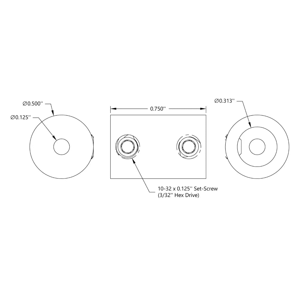 ServoCity 0.125" to 0.3125" Set-Screw Shaft Coupler