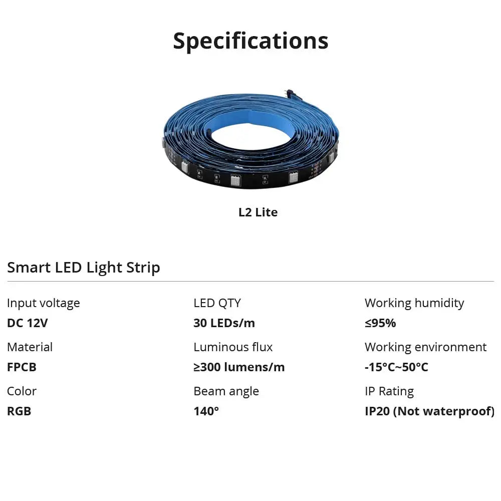 SONOFF L2 Lite Smart LED Light Strip-5M/16.4Ft (Type E/Type F - EU)