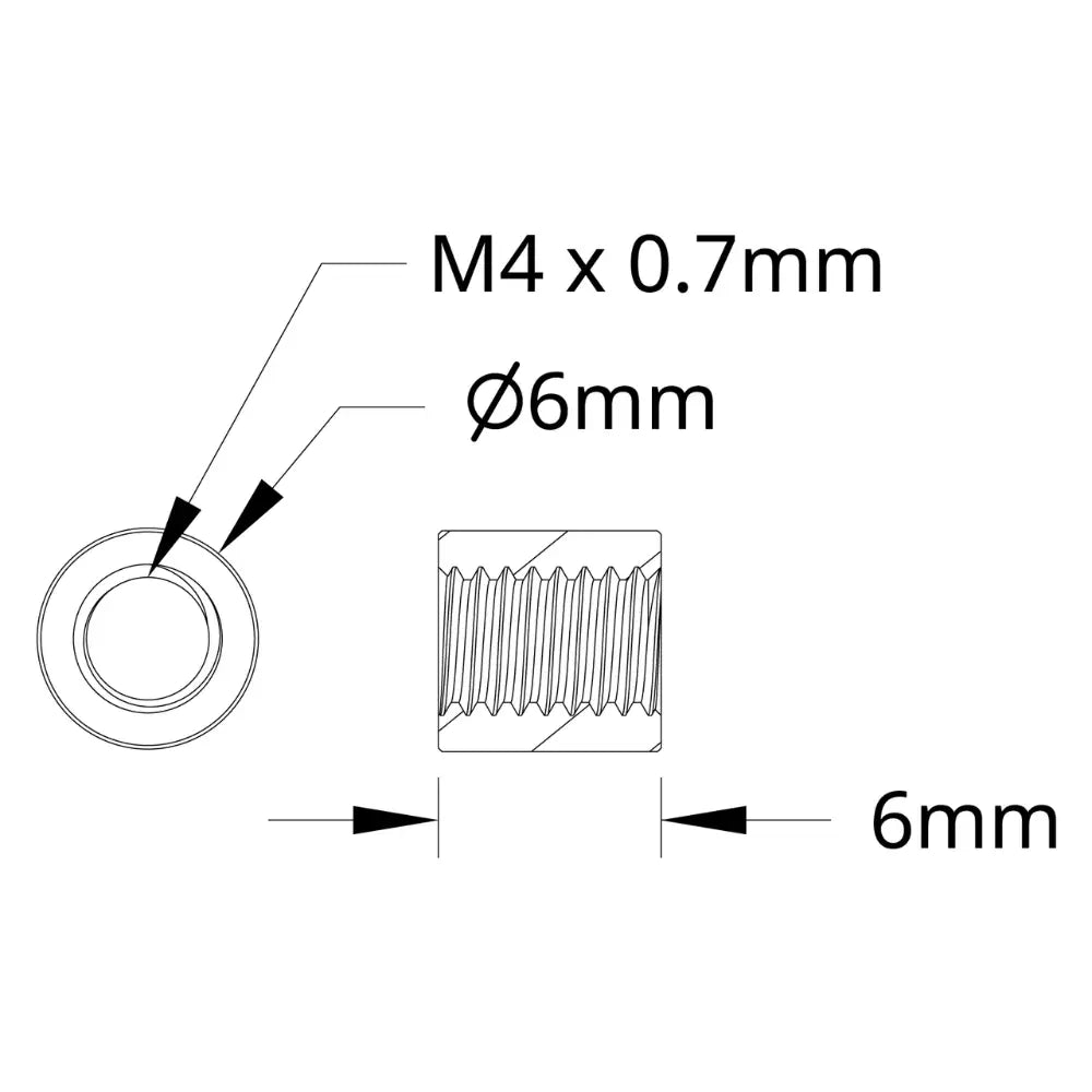 ServoCity 1501 Series M4 x 0.7mm Standoff (6mm OD, 6mm Length) - 4 Pack