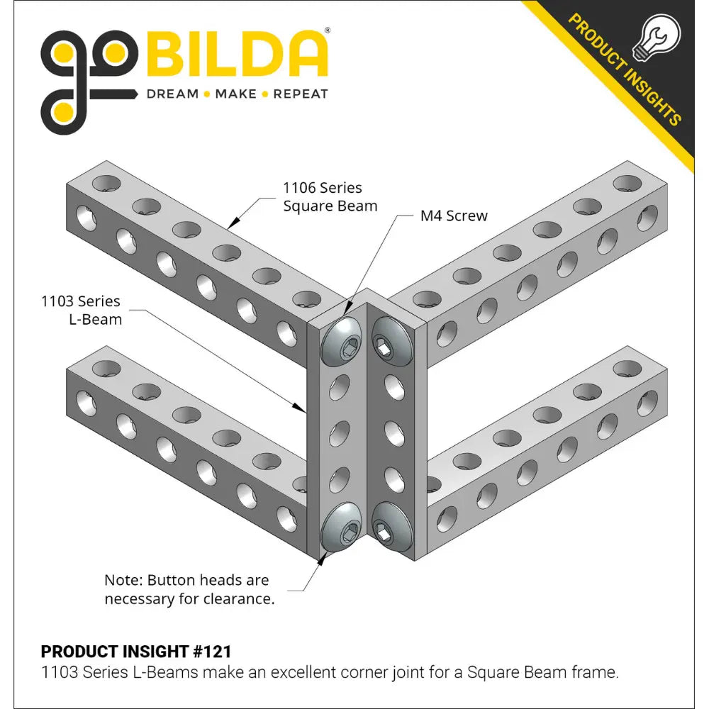 ServoCity 1103 Series L-Beam (23 Hole, 184mm Length) - 2 Pack