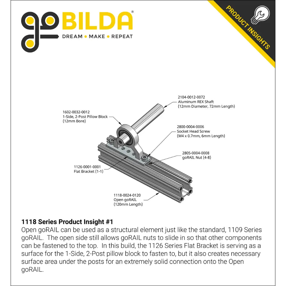 ServoCity 1118 Series Open GoRAIL (96mm Length)