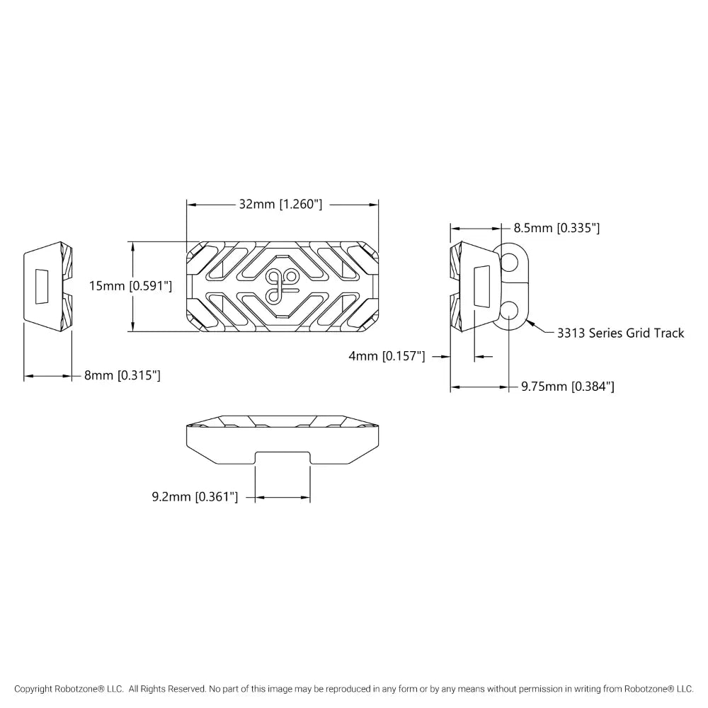 ServoCity Rubber Tread for 3313 Series Grid-Chain (50A Durometer) - 50 Pack