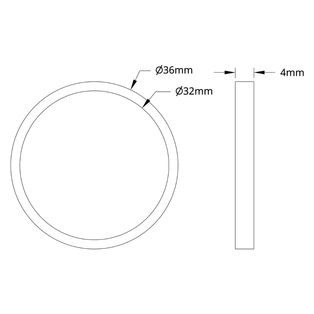 ServoCity 1506 Series 32mm ID Spacer (36mm OD, 4mm Length) - 2 Pack