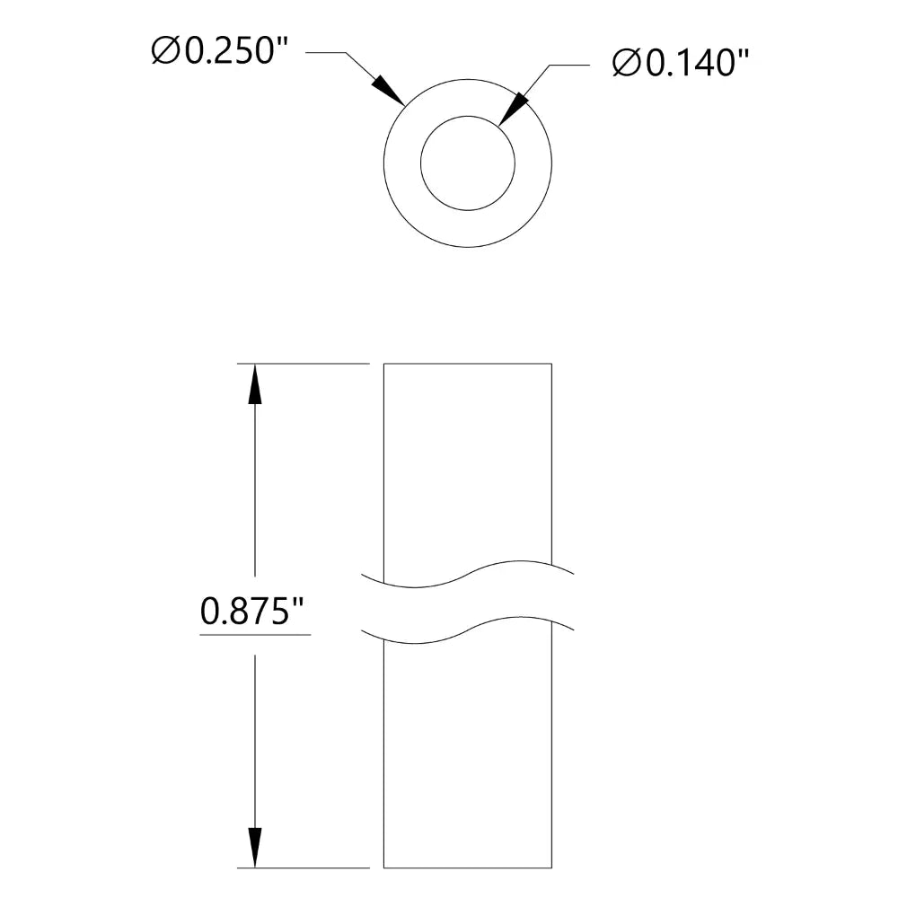ServoCity 0.875" Length, 1/4" OD Spacers for #6 Screw Size (0.140” ID)