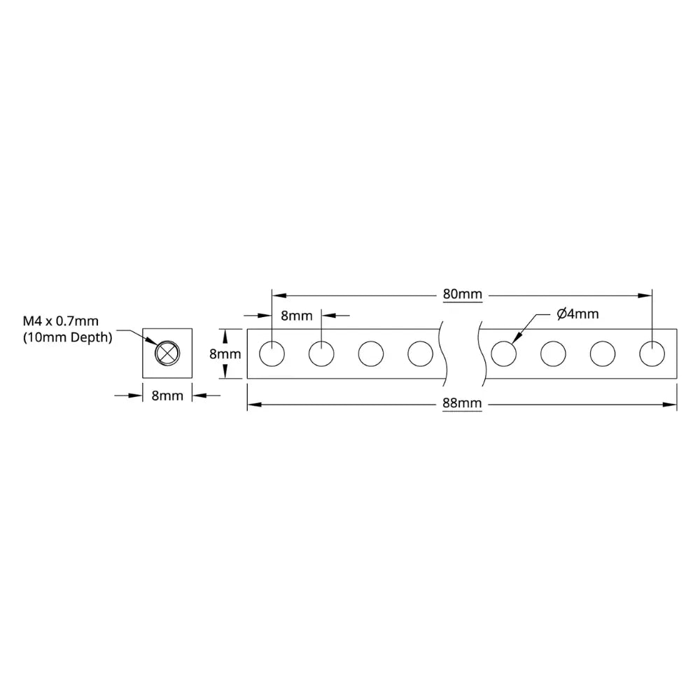 ServoCity 1106 Series Square Beam (11 Hole, 88mm Length)