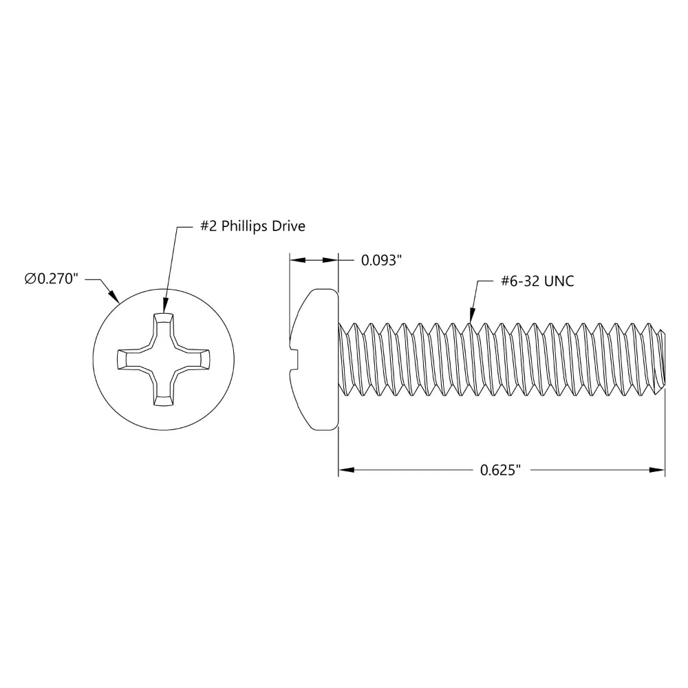 ServoCity 0.625" (5/8") 6-32 Pan Head Screw (25 Pack)