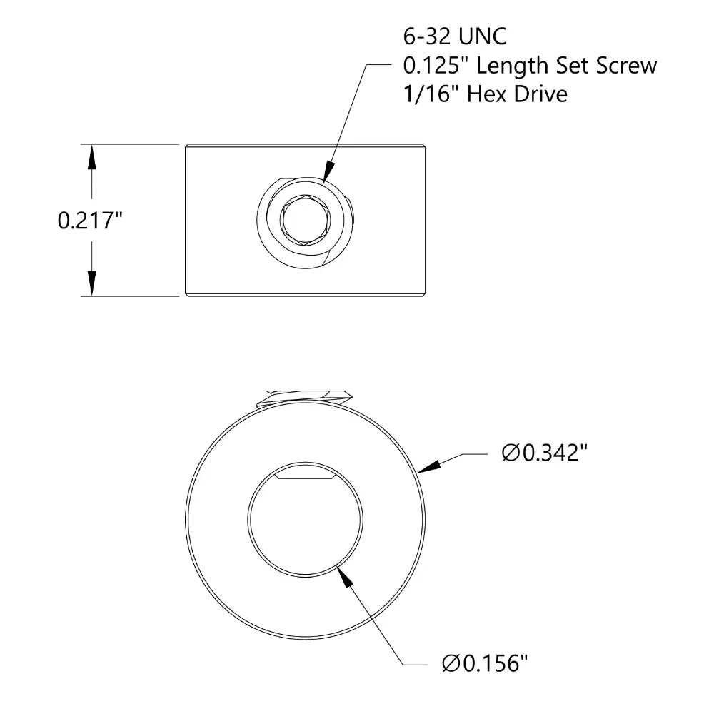 ServoCity 0.15625" (5/32) Set Screw Collar