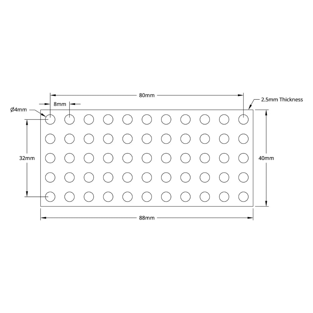ServoCity 1116 Series Grid Plate (5 x 11 Hole, 40 x 88mm)