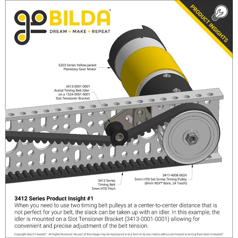 ServoCity 3412 Series 5mm HTD Pitch Timing Belt (9mm Width, 580mm Pitch Length, 116 Tooth)