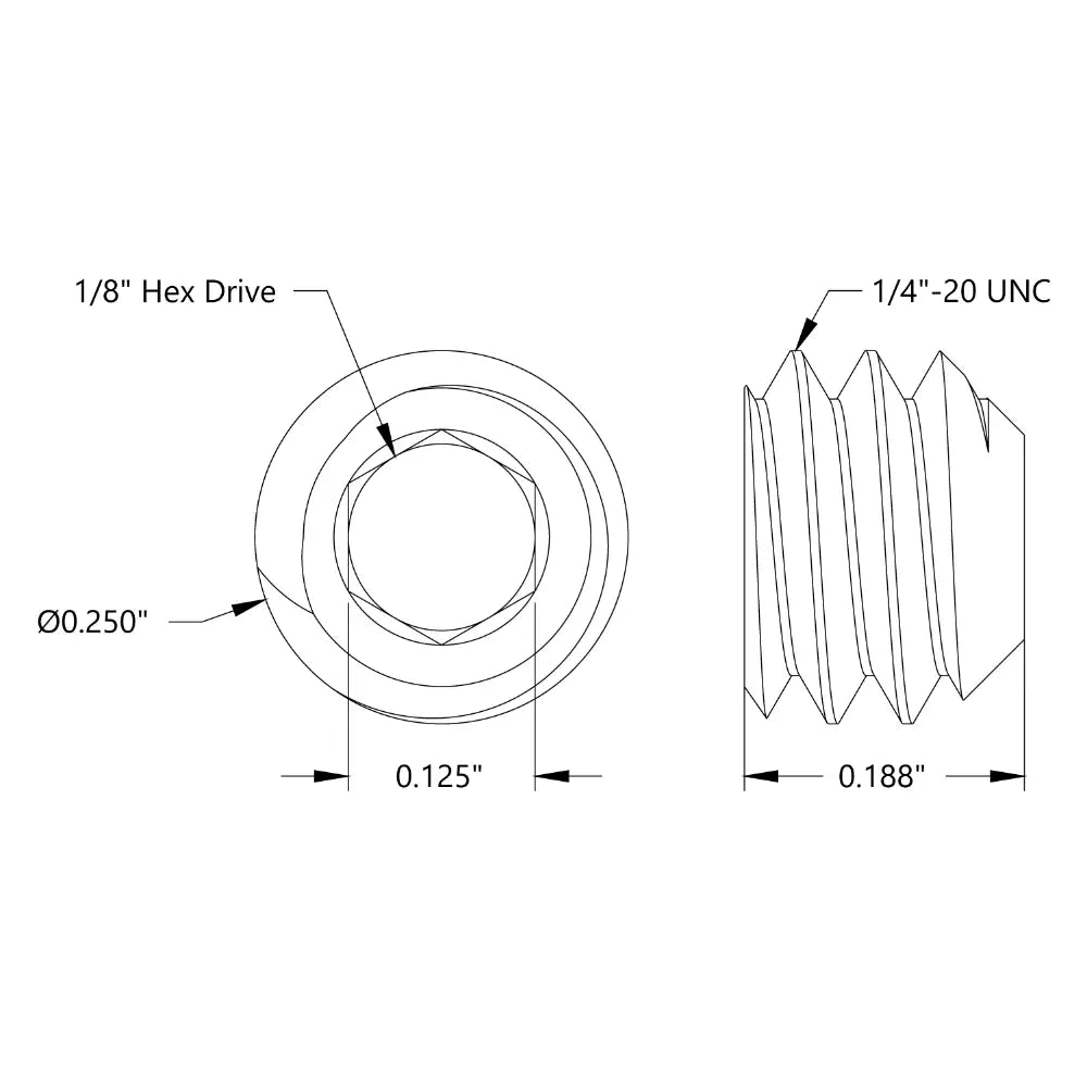 ServoCity 1/4"-20 Cup-Point Set-Screw (0.1875" Length) - 6 Pack