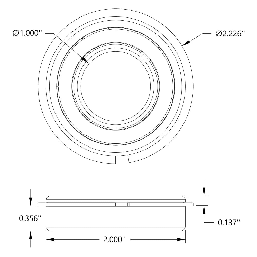 ServoCity 1" ID Flanged Ball Bearing (2" OD, 1/2" Thickness)