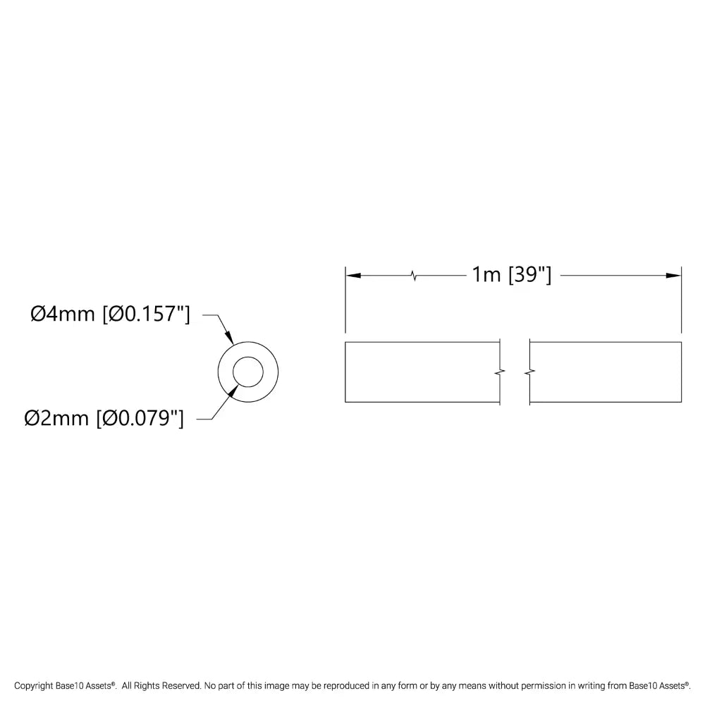 ServoCity PTFE Cable-Guide Tubing (2mm ID, 4mm OD, 1 M Length)