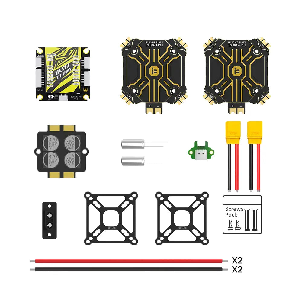 iFlight BLITZ F7 Pro Combo Set (E80 Pro 4-IN-1 ESC*2)（w/ CNC Alum Cover）