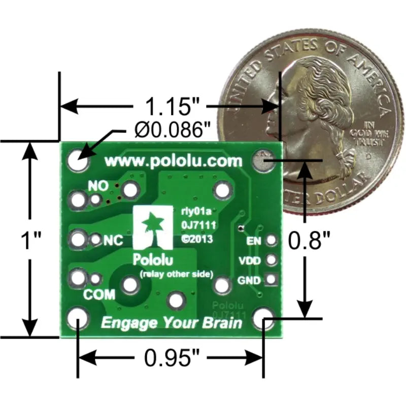 Pololu Basic SPDT Relay Carrier w/ 5VDC Relay (Assembled)