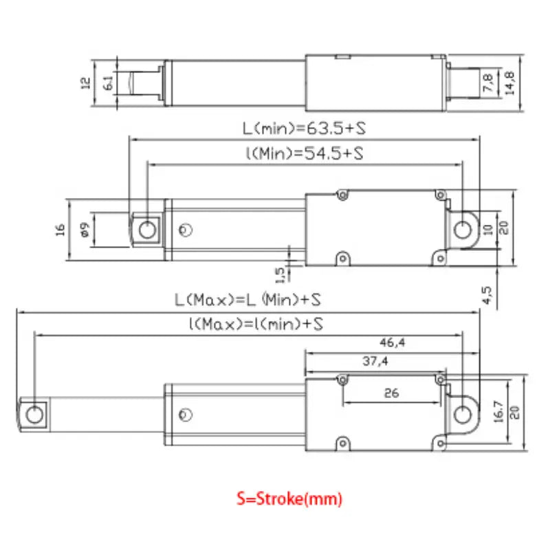 Phidgets DC Linear Actuator - 30mm - 18N