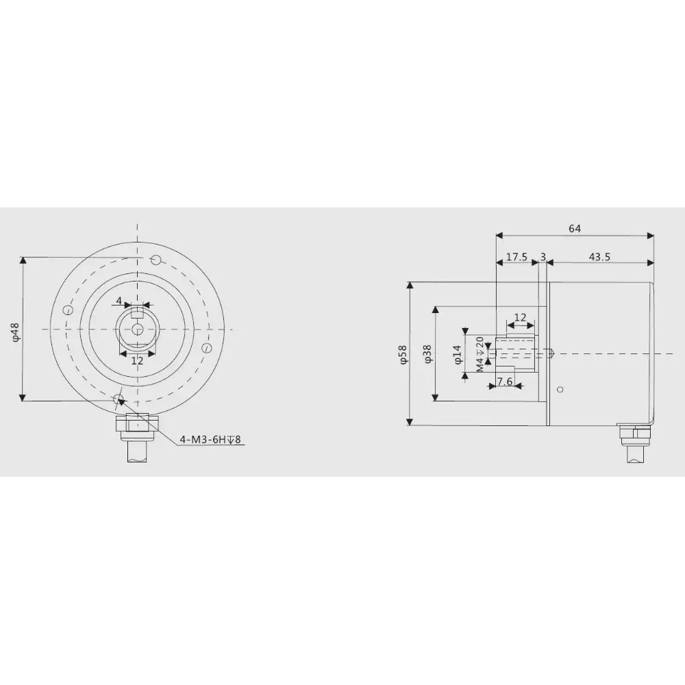 Phidgets Rotary Encoder - 12mm Solid Shaft 1000CPR w/ Index