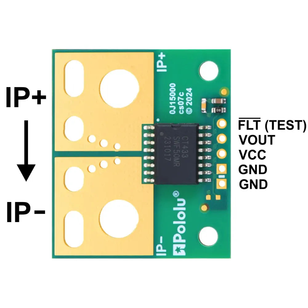 Pololu CT433-HSWF50MR TMR Current Sensor Large Carrier -50A to +50A, 3.3V