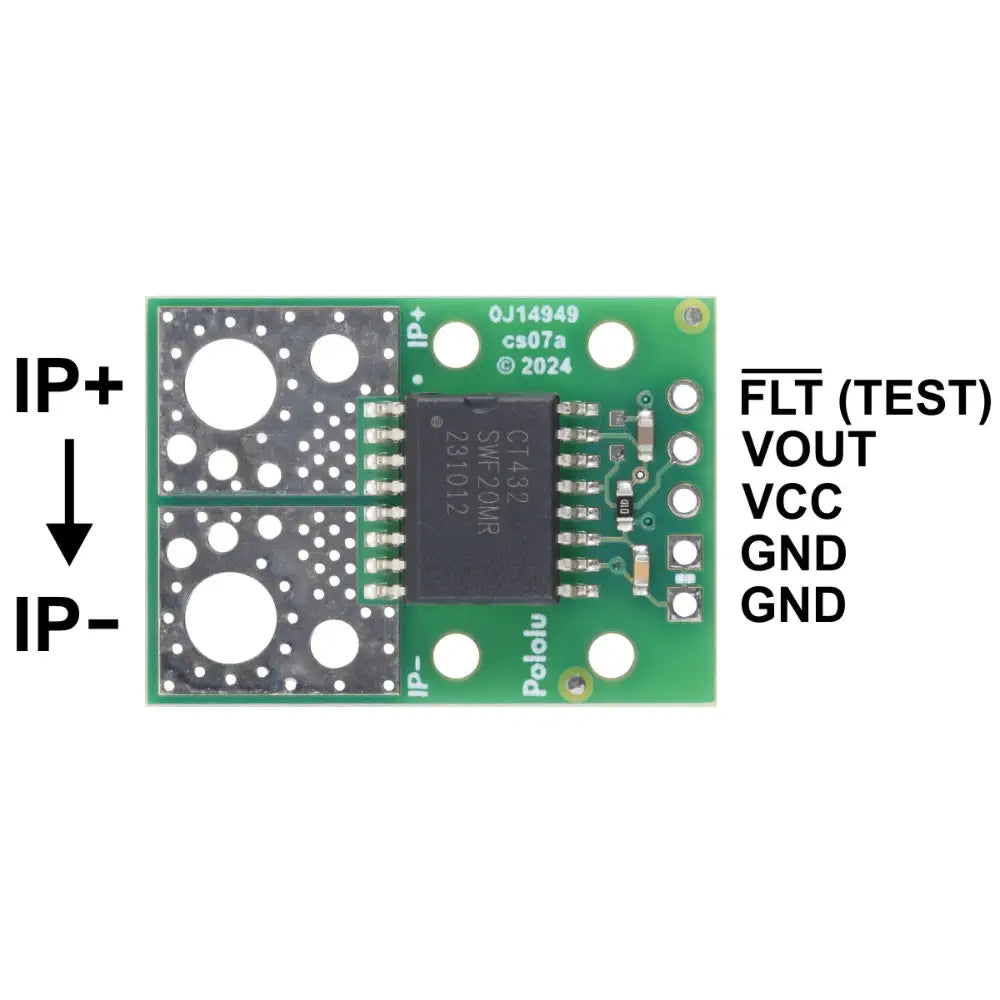 Pololu CT432-HSWF20MR TMR Current Sensor Compact Carrier -20a to +20A, 5V