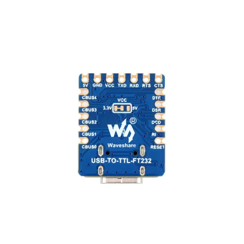 Waveshare USB to UART (TTL) Mini Communication Module, TTL Serial Converter, USB to TTL Converter (w/ Headers)