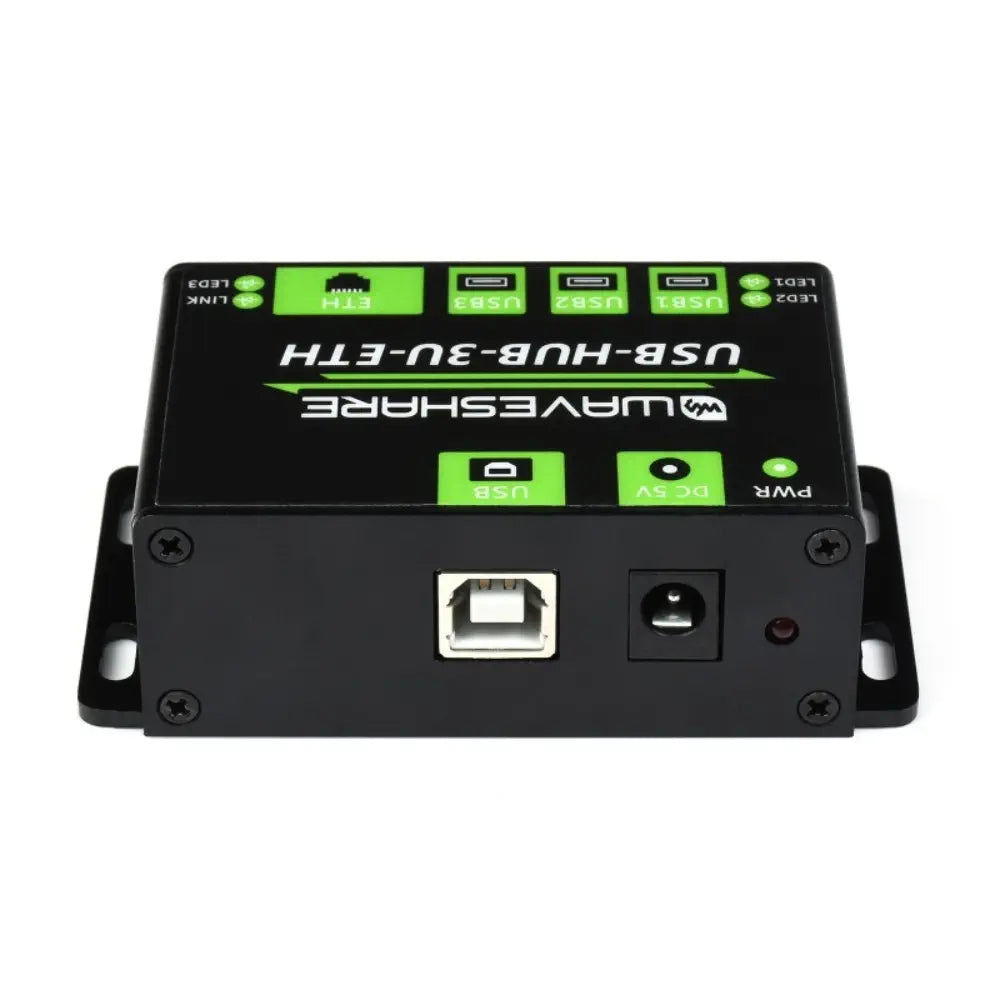 Waveshare Industrial Grade Multifunctional USB HUB, Extending 3 USB Ports + 100m Ethernet Port (EU)