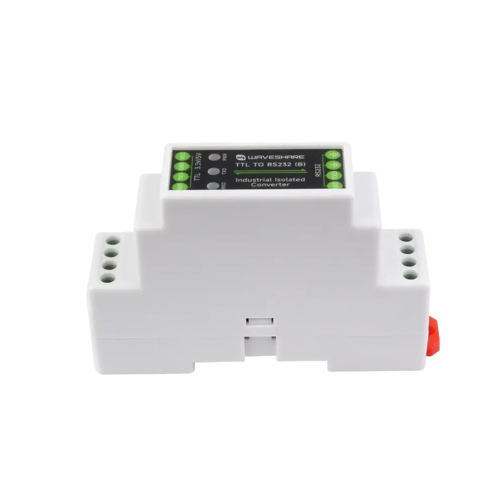 Waveshare Rail-Mount TTL to RS232 Galvanic Isolated Converter, Full-Duplex Communication, TTL Serial Converter