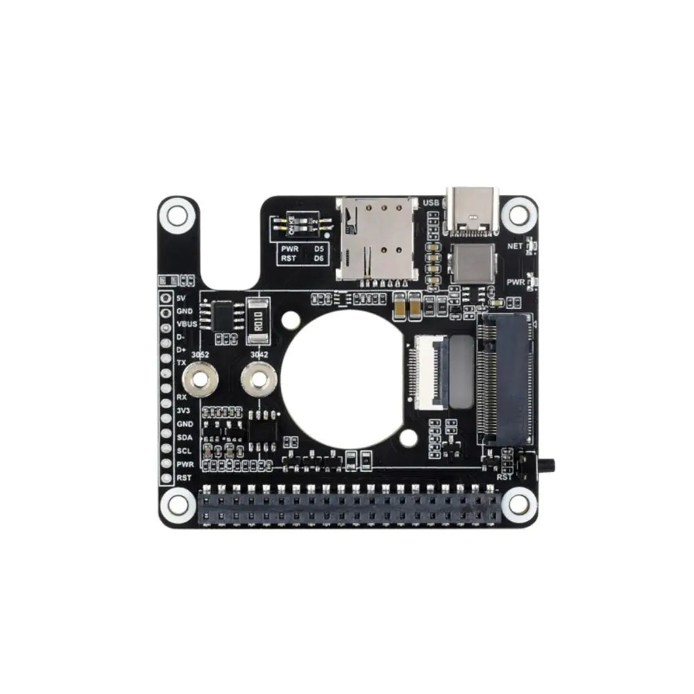 Waveshare PCIe to 5G/4G/3G HAT for Raspberry Pi 5, Compatible w/ 3042/3052 Packages SIMCom/Quectel 5G (SIM8262A-M2)
