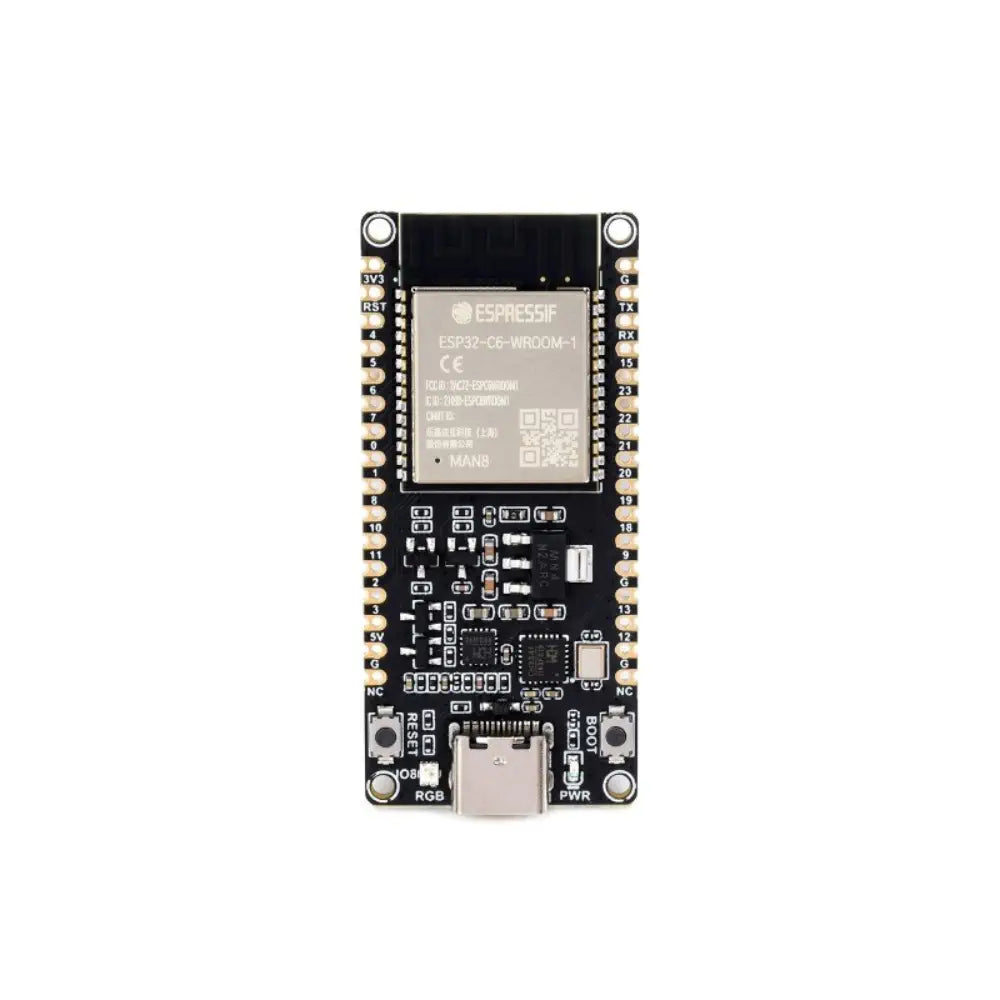 Waveshare ESP32-C6 Microcontroller, WiFi 6 Dev Board, 160MHz Single-Core, ESP32-C6-WROOM-1-N8 Module (No Headers)