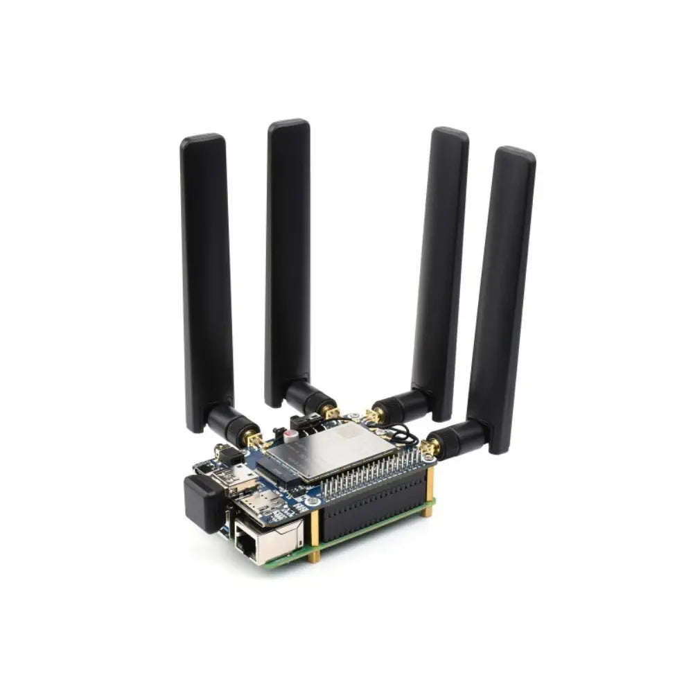 Waveshare RM502Q-AE 5G HAT for Raspberry Pi, Quad Antennas LTE-A, Multi Band, 5G/4G/3G (Case, UK)