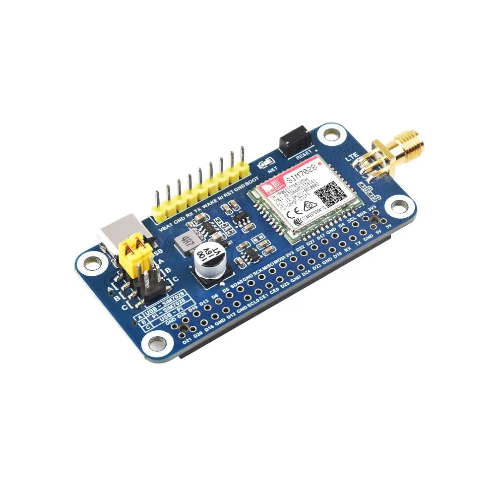 Waveshare SIM7028 NB-IoT HAT for Raspberry Pi, Supports Global Band NB-IoT Communication
