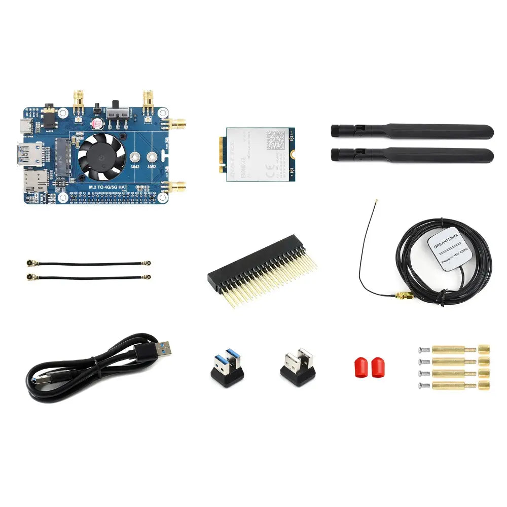 Waveshare Raspberry Pi LTE Cat 6 Communication HAT, LTE-A Global Multi-Band, GNSS Positioning, W/ EM060K-GL Module