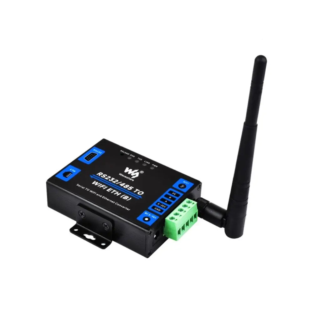 Waveshare Industrial Grade Serial Server RS232/485 to WiFi & Ethernet, Modbus Gateway, MQTT Gateway, Metal Case
