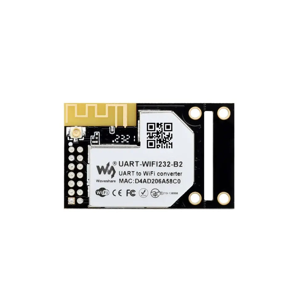 Waveshare UART to WiFi & Ethernet Module, Embedded UART Serial Server, Industrial WiFi Module, 802.11b/g/n Module