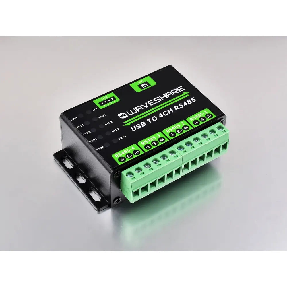 Waveshare Industrial USB to 4Ch RS485 Converter, Multi Protection Circuits, Multi System Support