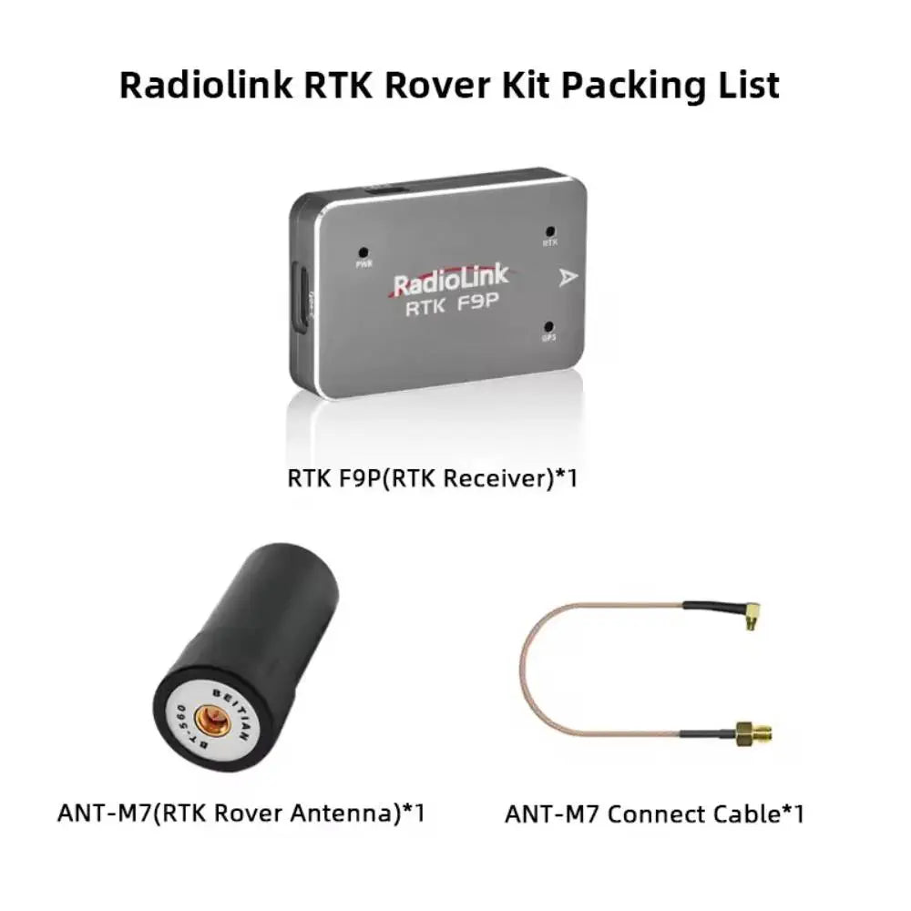 Radiolink RTK F9P Receiver Centimeter-level RTK w/ Rover Antenna ANT-M7