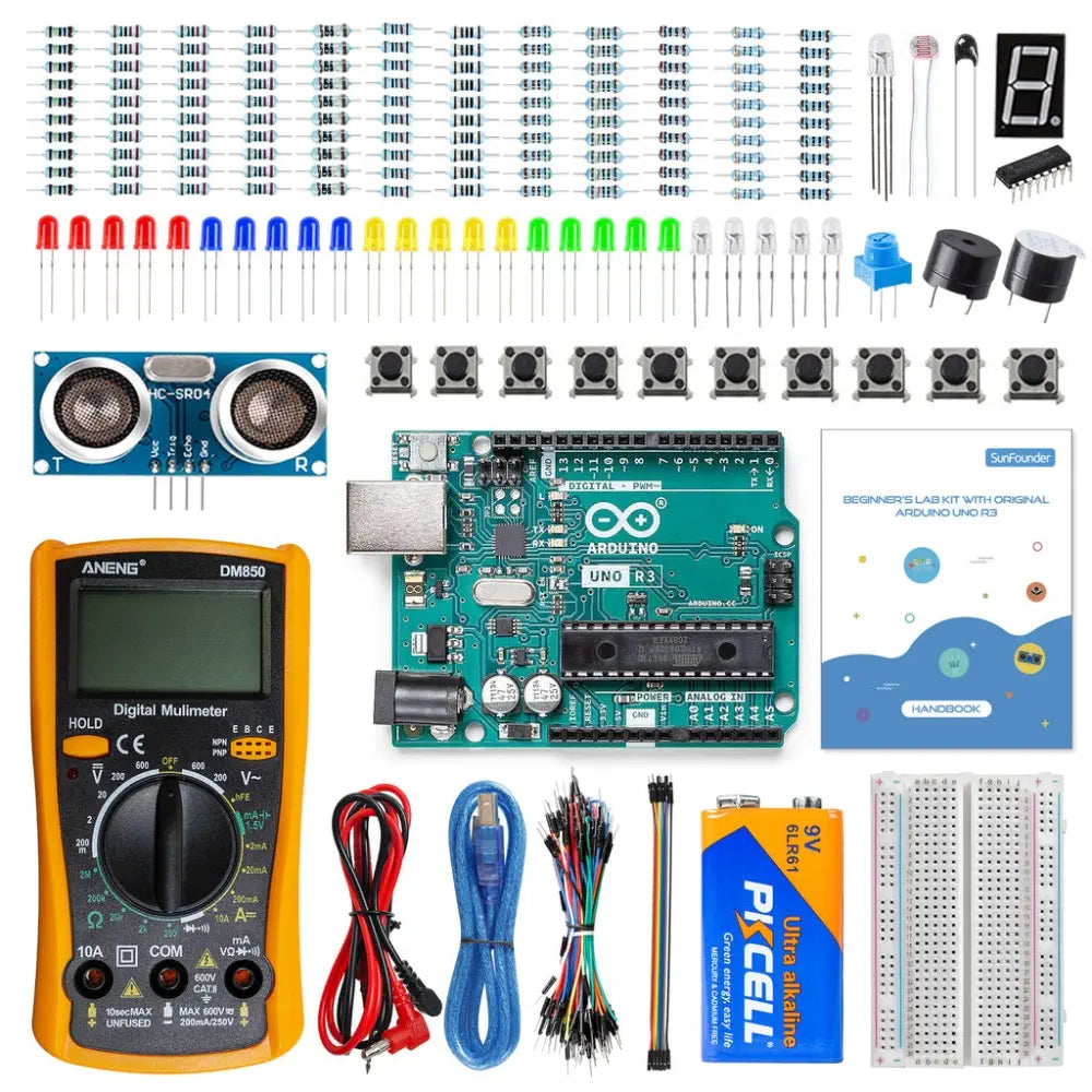 SunFounder Beginner's Lab Starter Kit w/ Original Arduino Uno R3 REV3 Board