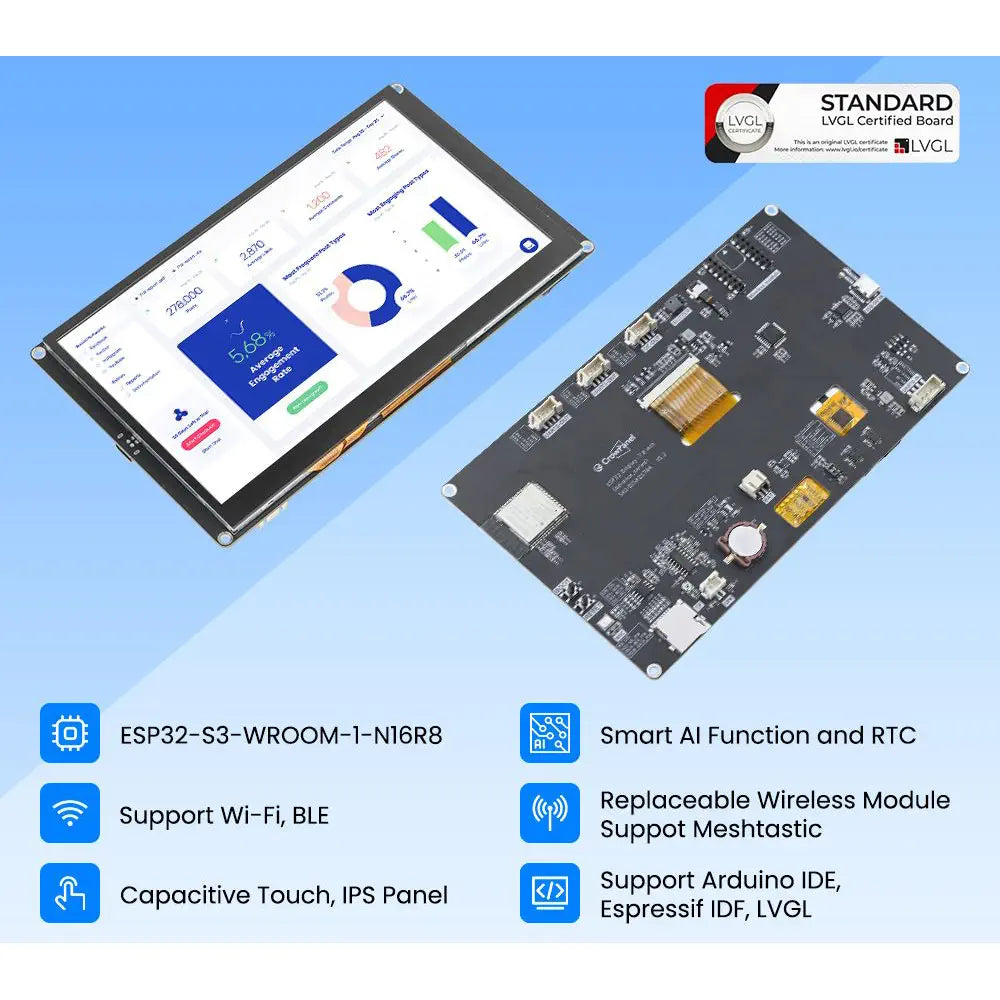 Elecrow CrowPanel Advance 7.0-HMI ESP32 AI Display 800x480 IPS Touch Screen