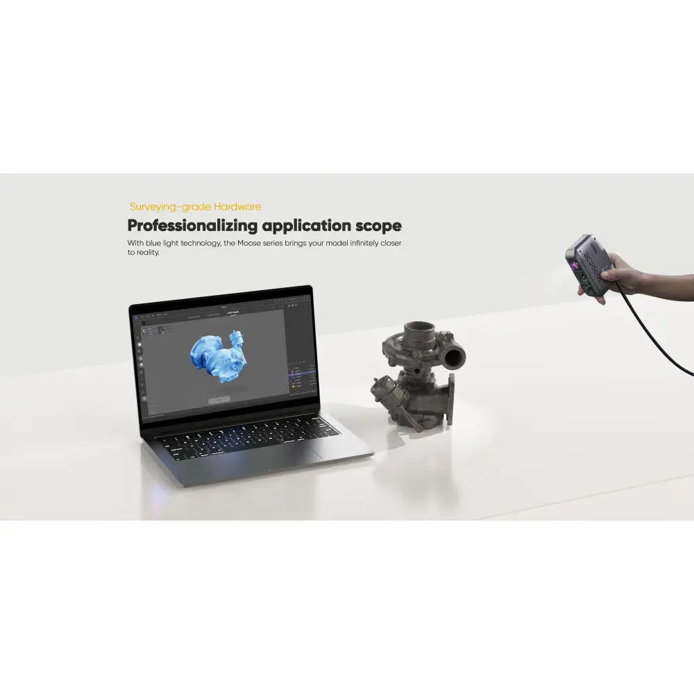 Moose Lite 3DMakerpro 3D Scanner for 3D Printing, Handheld 3D Printer Scanner 0.05mm Precision, 10FPS Scanning Speed for Medium Object, Support for Android/iOS/Win/MacOS