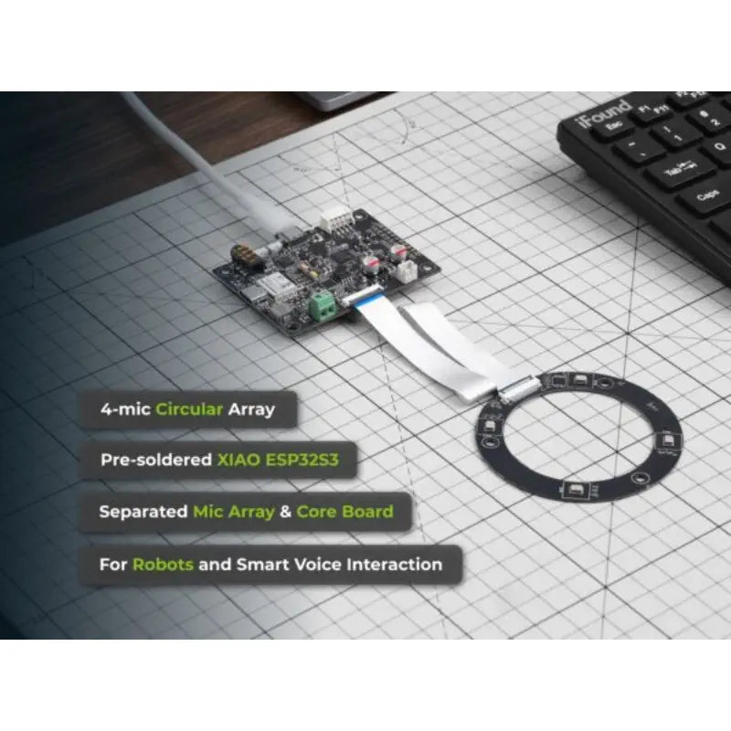 ReSpeaker Flex XVF3800 Circular-4 Microphone Array w/ XIAO ESP32S3 for Robotics & Embedded Applications