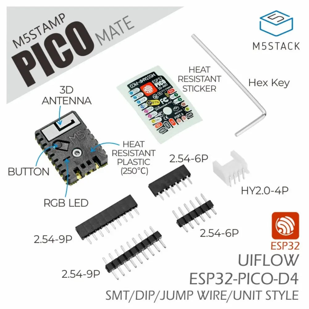 M5Stack M5Stamp Pico Mate w/ Pin Headers