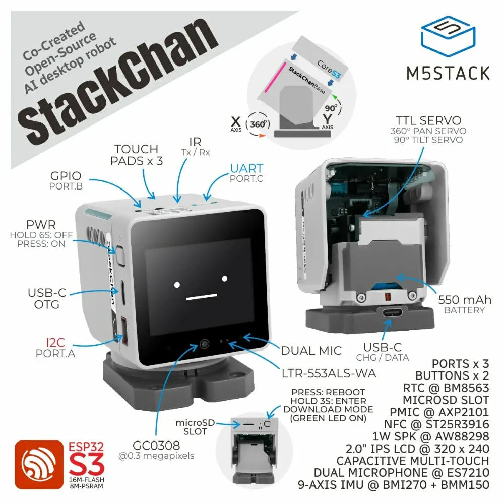 M5StackChan AI Desktop Robot (ESP32-S3)