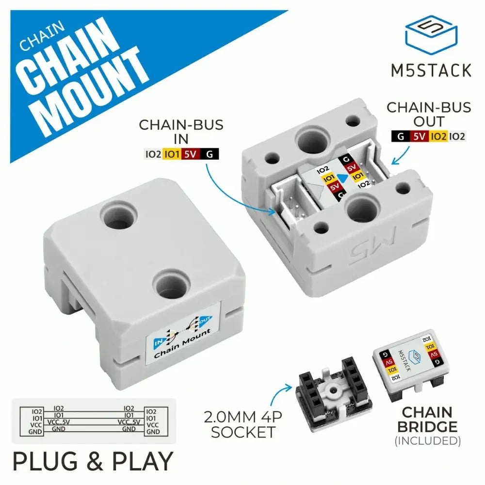 M5Stack Chain Mount Brick w/ Chain Bridge