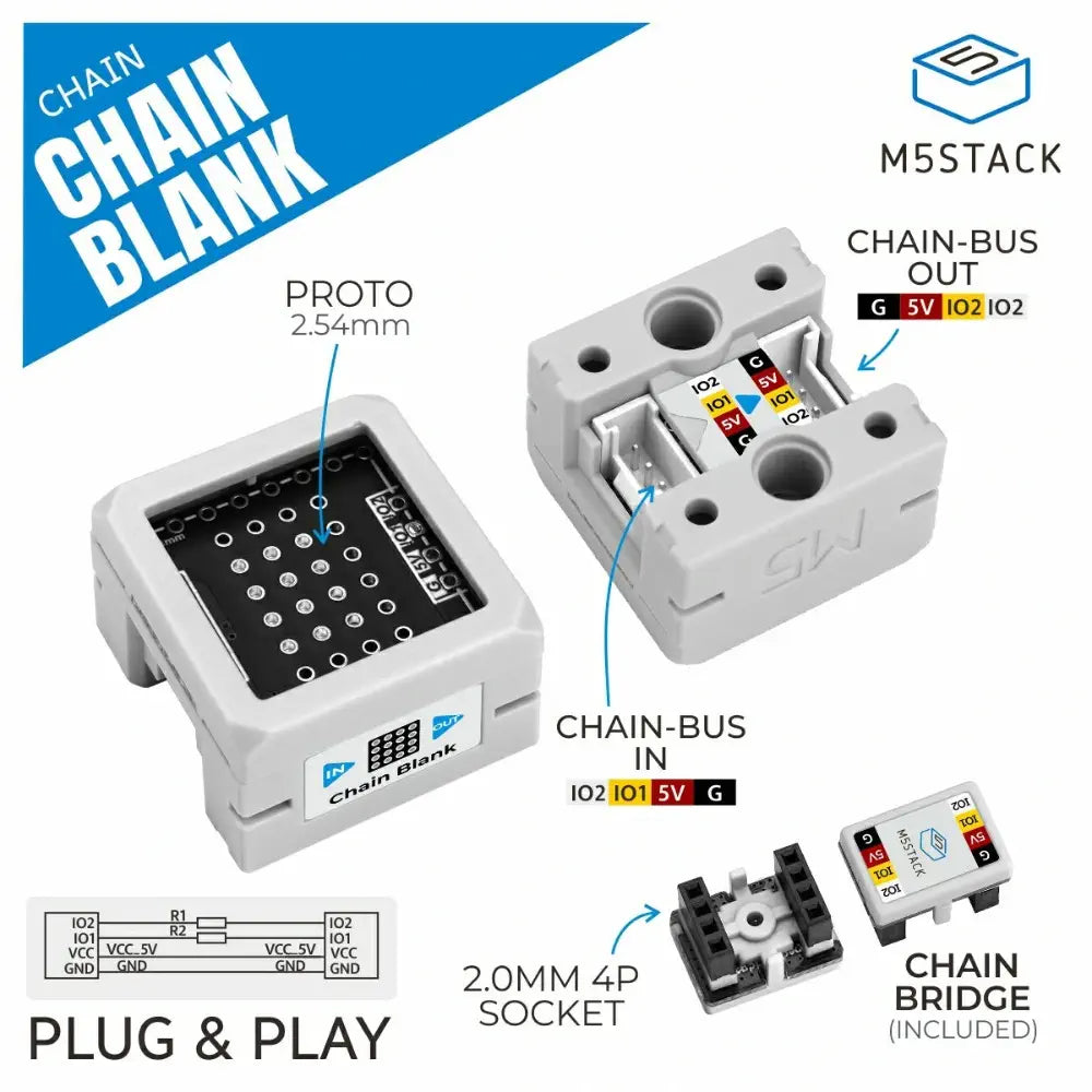 M5Stack Chain Blank Proto Board w/ Chain Bridge