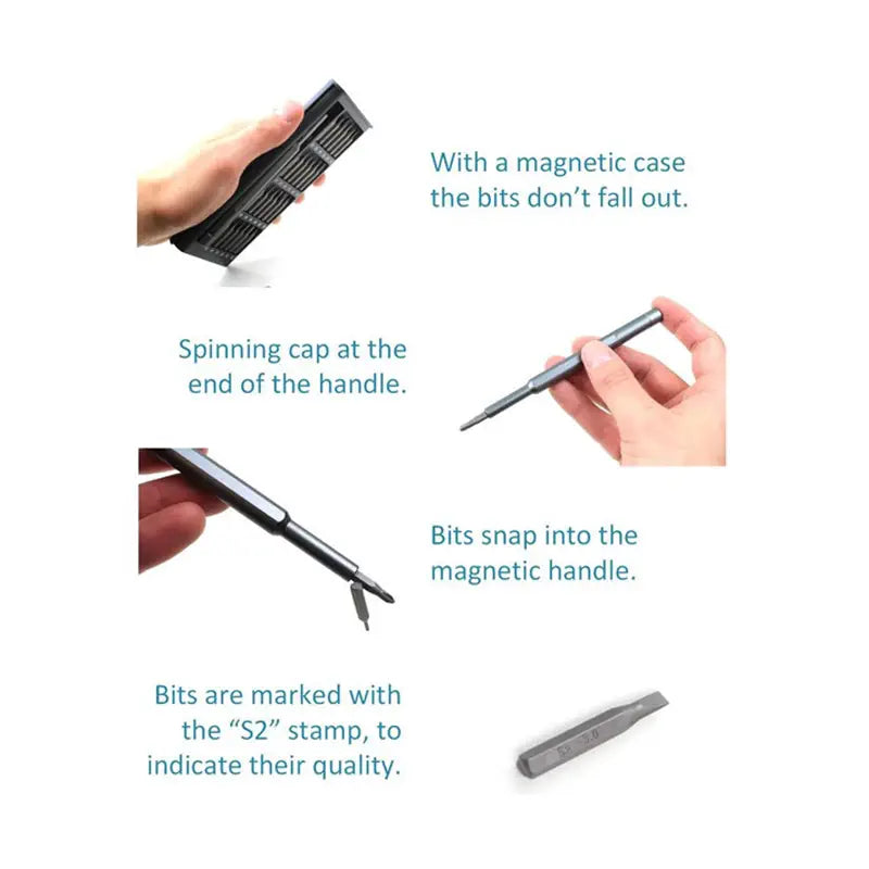 PTSolns Precision S2 Magnetic 25-in-1 Screwdriver Set