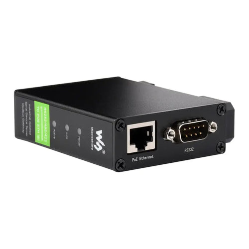 Waveshare Rail-Mount Serial Server, RS232/485/422 to RJ45, TCP/IP to Serial, PoE