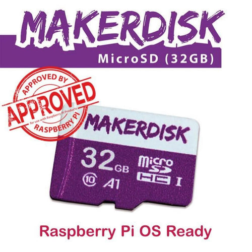 Raspberry Pi Approved MakerDisk microSD Card w/ RPi OS (32GB)