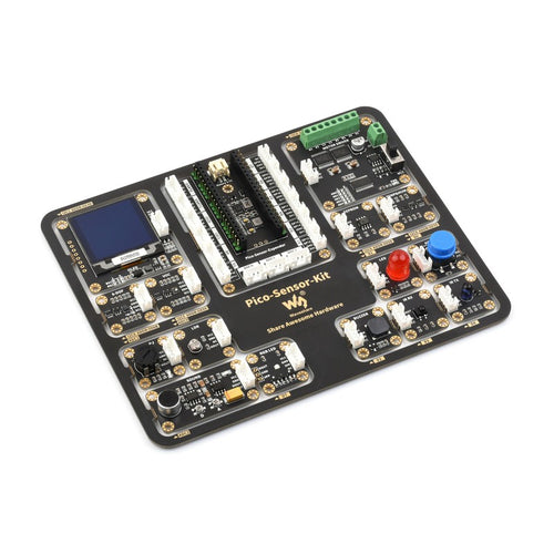 RPi Pico Entry-Level Sensor Kit w/ Pico H Expansion Board & 15 Modules