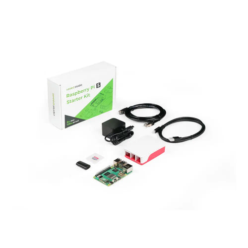 Seeed Studio Raspberry Pi 5 Starter Kit - 8GB RAM，128GB Micro SD Card Pre-Loaded w/ 64-Bit Raspberry Pi OS