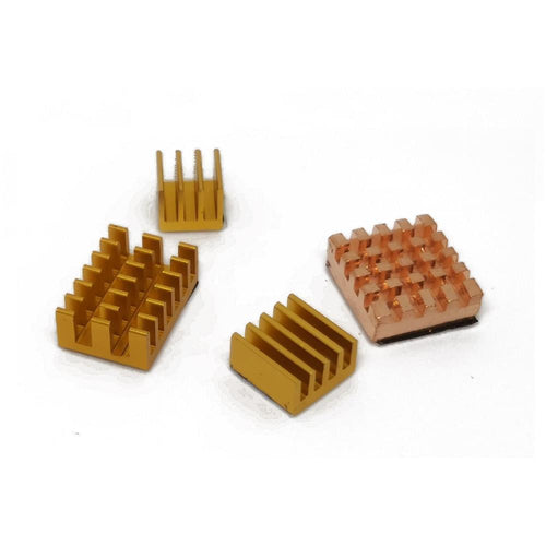 Seeedstudio Heat Sink Kit for Raspberry Pi 4B - Gold Aluminum & Copper Blocks